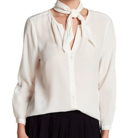 NWT Joie Nile Tie Silk Blouse MediumElegant Workwear & Date Night Look